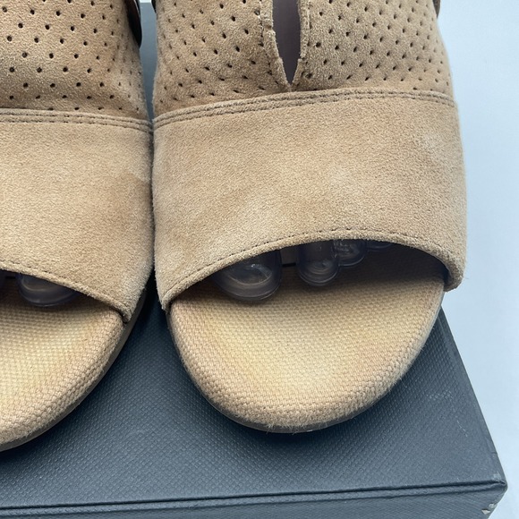 Franco Sarto Fantana Ankle Booties 8.5M Leather Open Toe Strappy Perforated Heel - Picture 5 of 16